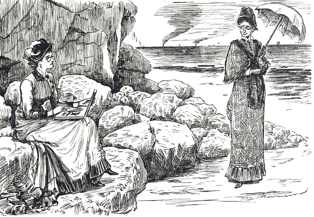 Caricature représentant des femmes portant des lunettes pince-nez - George du Maurier