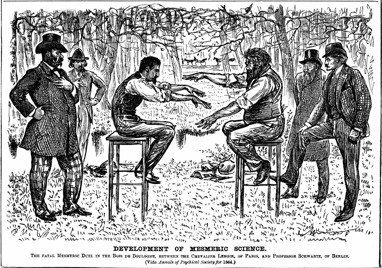 George du Maurier dessin sur le renouveau du mesmérisme. De Punch, Londres, 4 décembre 1883. - George du Maurier
