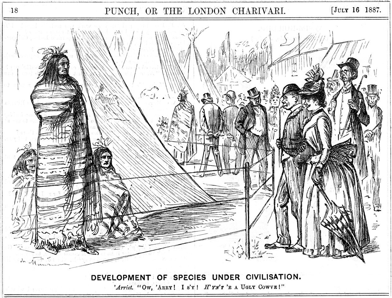 Caricature de George du Maurier dans Punch illustrant le darwinisme - George du Maurier
