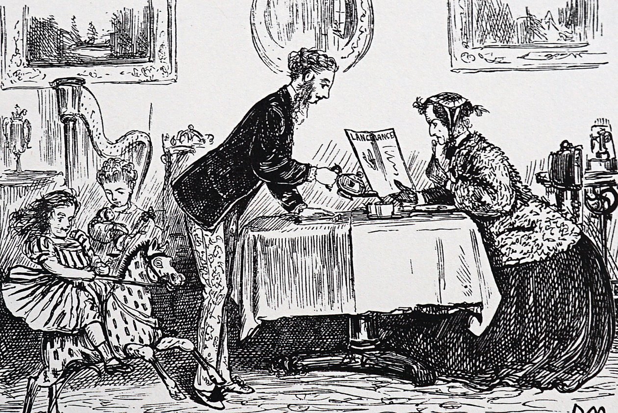 En 1865, Elizabeth Garrett Anderson a été autorisée à pratiquer la médecine en tant que première femme médecin - George du Maurier