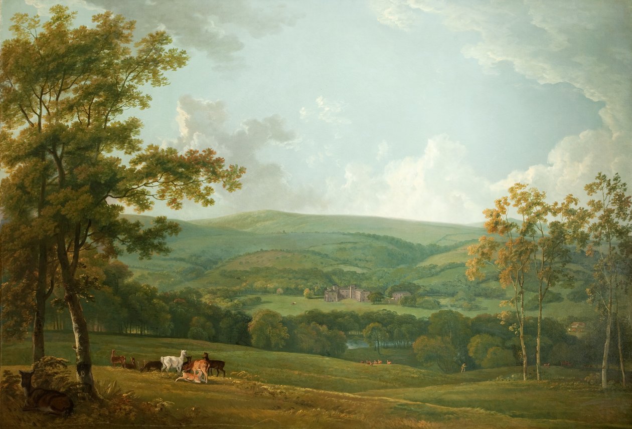 Vue lointaine de Towneley Hall, c.1777 - George the Elder Barret