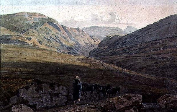 Paysage montagneux - Soir - George the Younger Barret