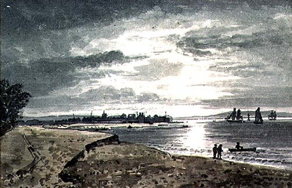 Vue de la rivière Adur avec New Shoreham au loin - George the Younger Barret