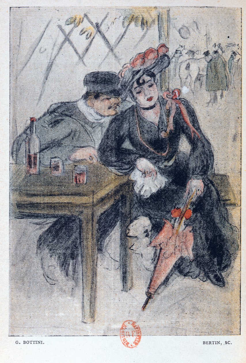 Une prostituée et son client, illustration de 