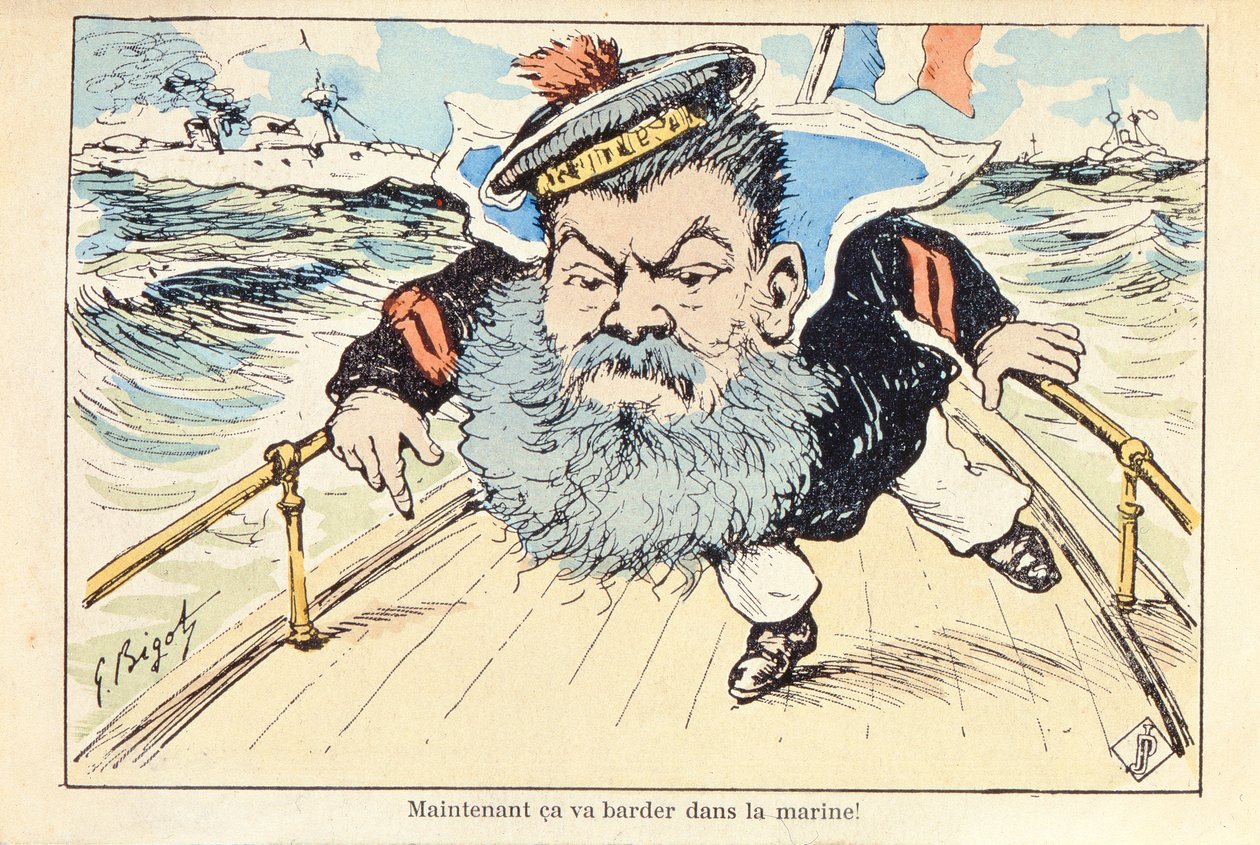Caricature du ministre de la Marine, Camille Pelletan (1846-1915) - Georges Ferdinand Bigot