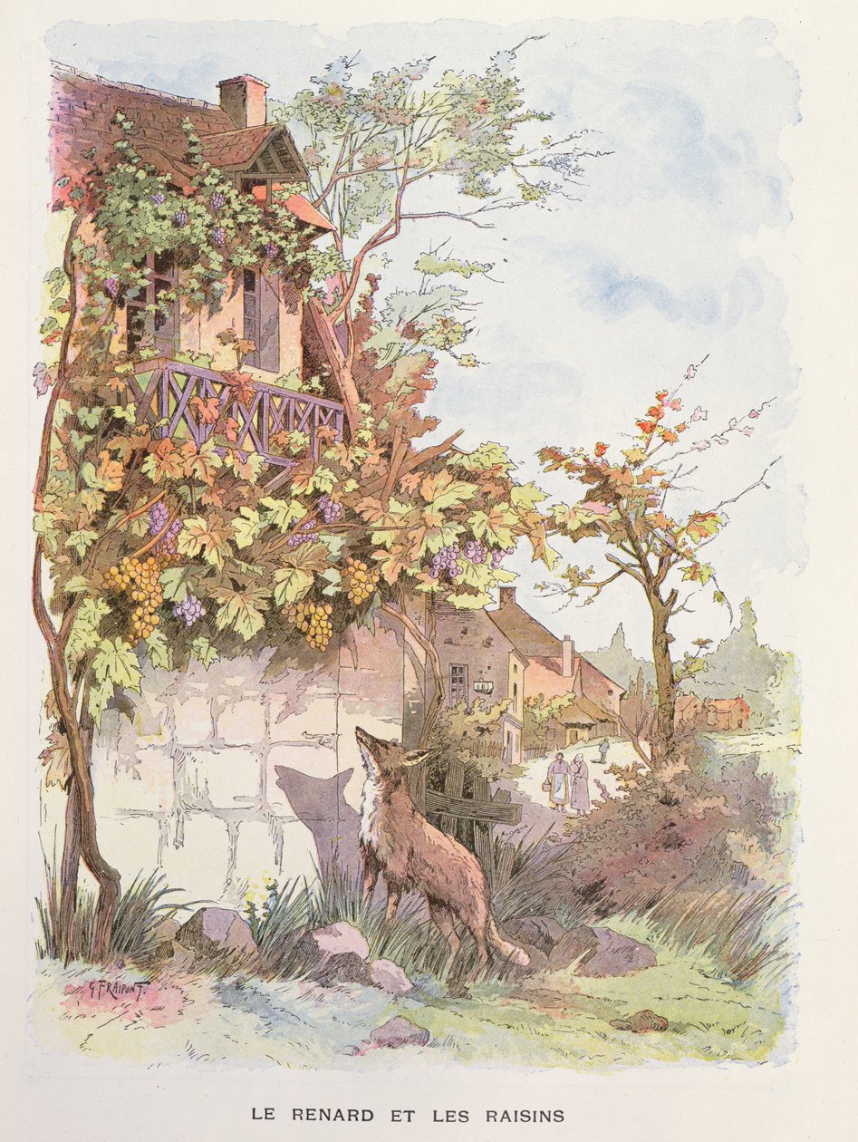 Le Renard et les Raisins, c.1900 - Georges Fraipont