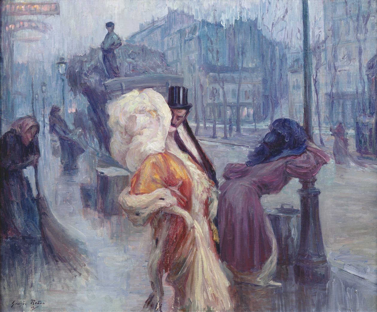 Aube, quittant le restaurant à Montmartre, 1906 - Georges Redon