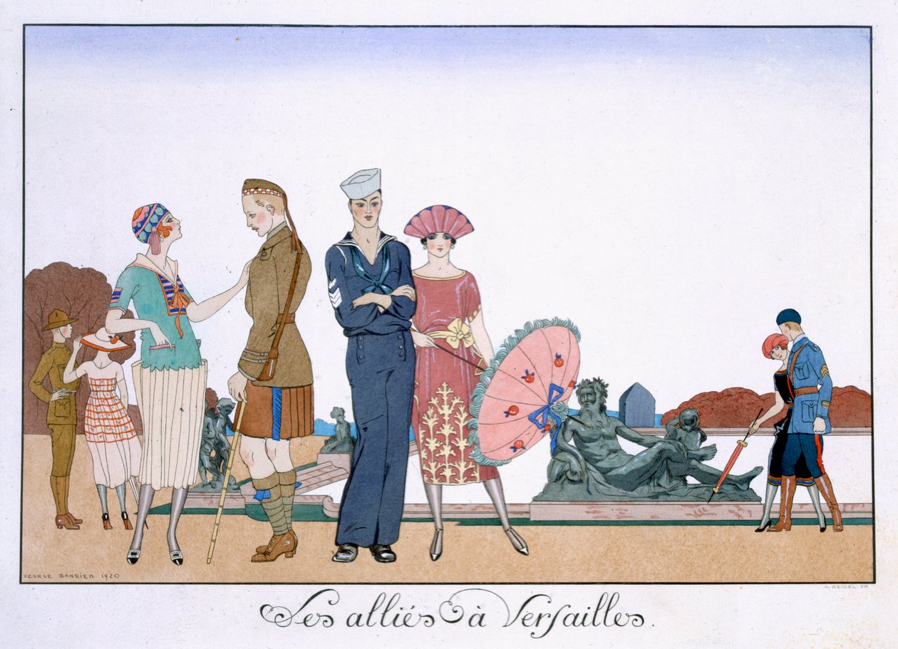 Les Alliés à Versailles, gravé par Henri Reidel - Georges (after) Barbier
