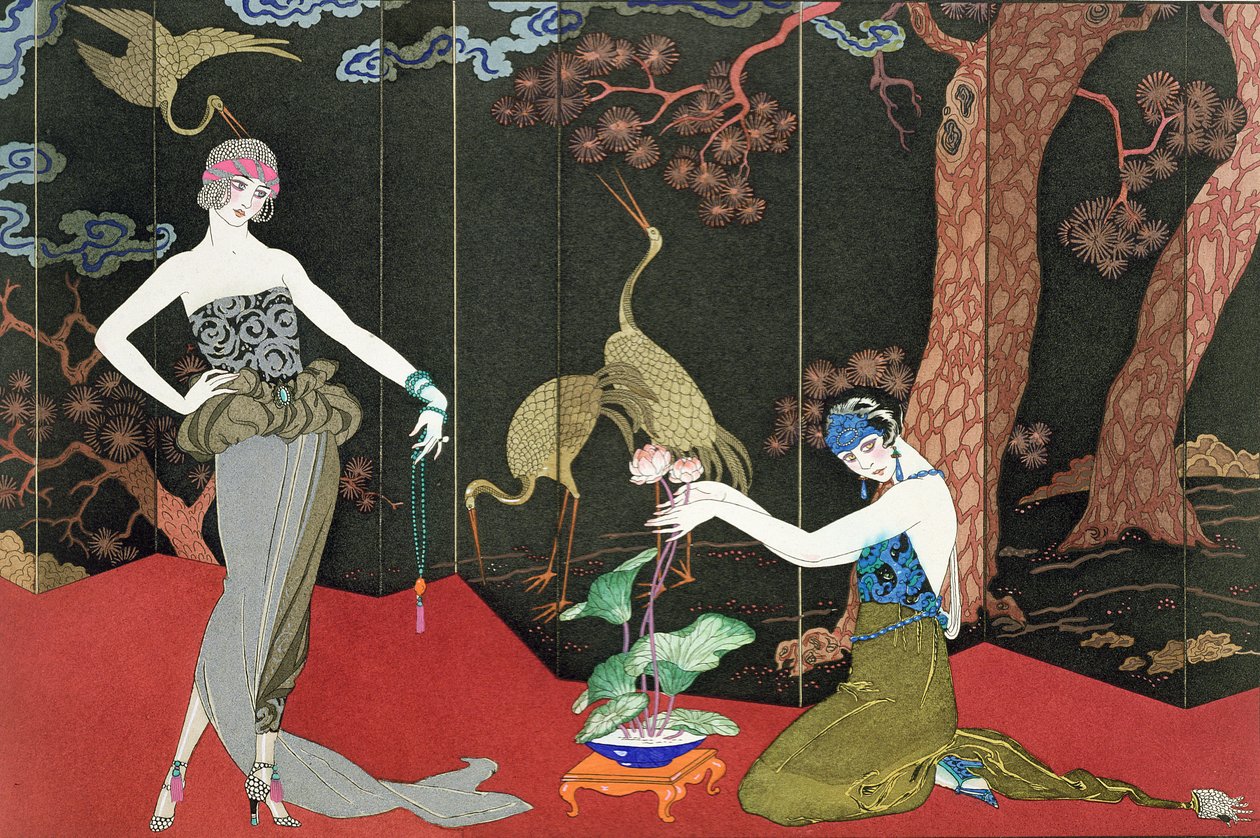 La Mode du Laque, gravé par Henri Reidel - Georges (after) Barbier