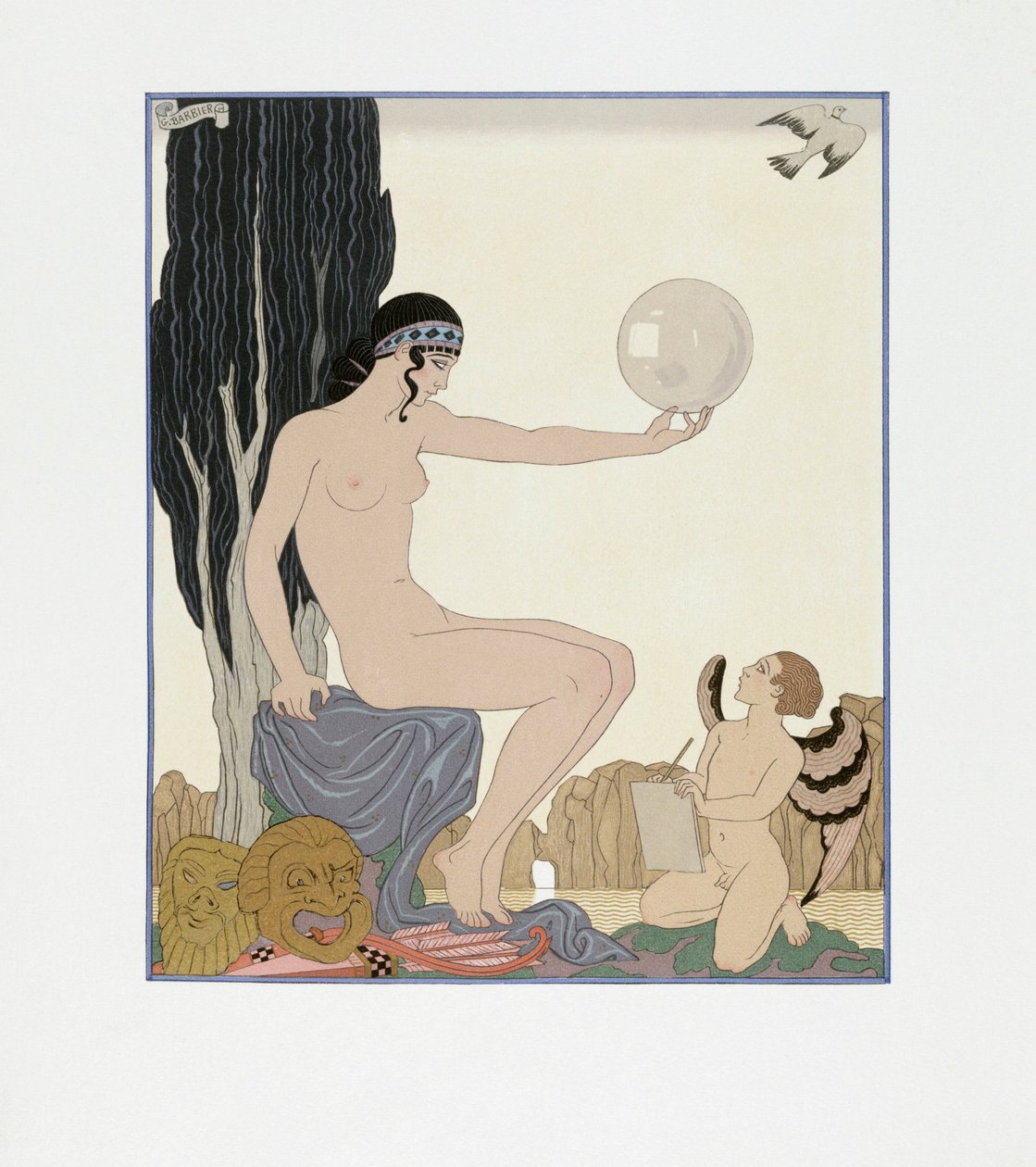 Une muse inspire un artiste - Georges Barbier