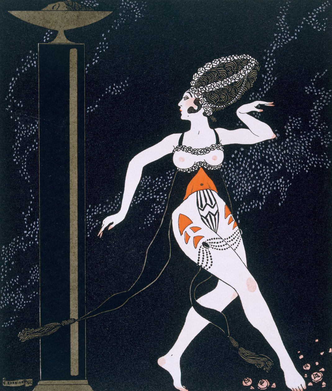 Scène de ballet avec Tamara Karsavina (1885-1978) 1914 - Georges Barbier