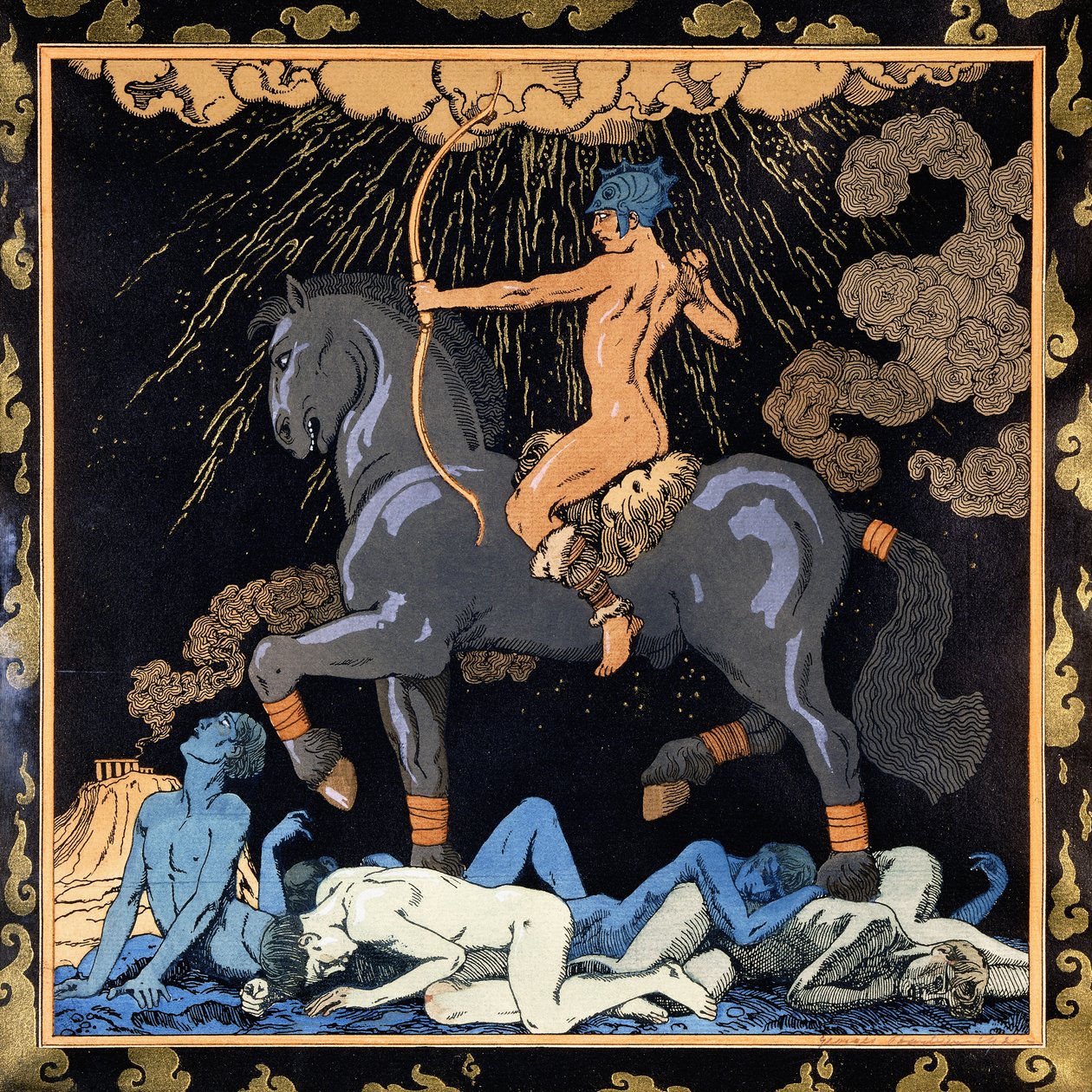 Celui qui Monte le Cheval Noir, c.1917-1920 - Georges Barbier