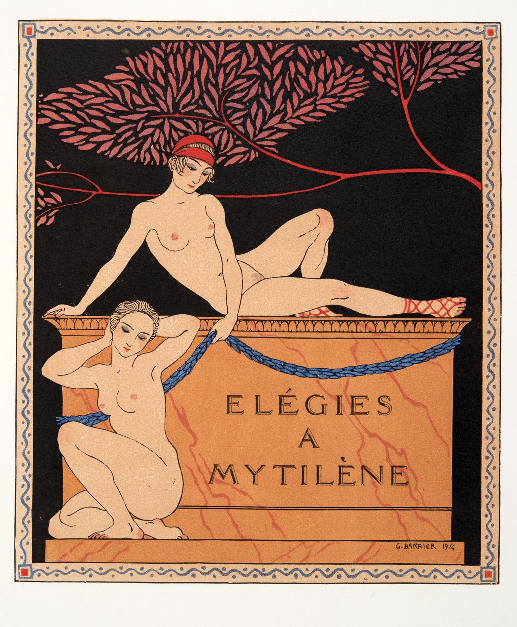 Élégies à Mytilène, illustration de Les Chansons de Bilitis, par Pierre Louÿs, pub. 1922 - Georges Barbier