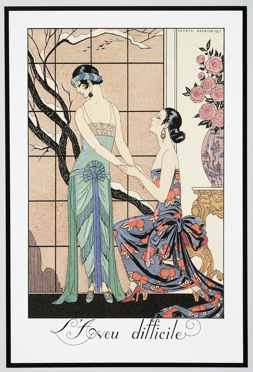 Falbalas et Fanfreluches, Almanach pour 1924, La Confession Difficile - Georges Barbier