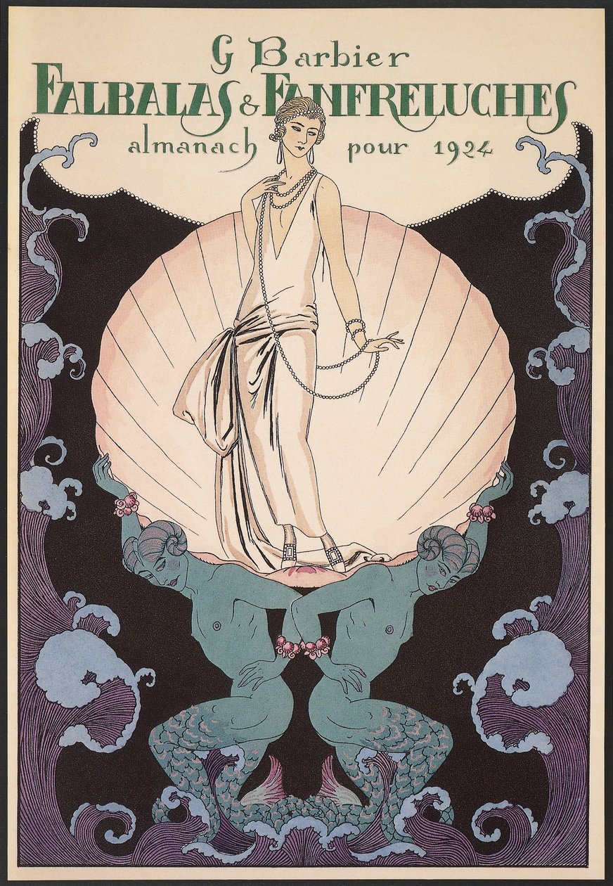 Falbalas et Fanfreluches, Almanach pour 1924, couverture, par George Barbier, impression - Georges Barbier