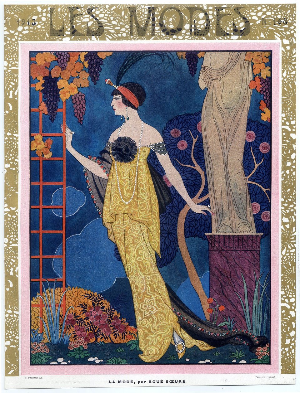 Couverture de Les Modes; 1913; pub. 1913 - Georges Barbier