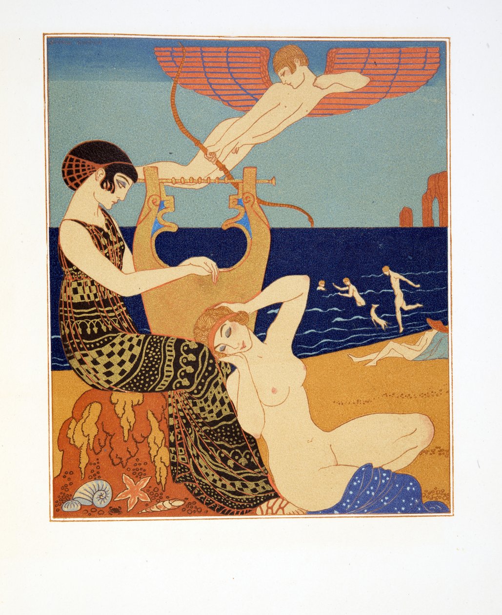 La Bague Symbolique, Illustration de Les Chansons de Bilitis, par Pierre Louys, pub. 1922 - Georges Barbier