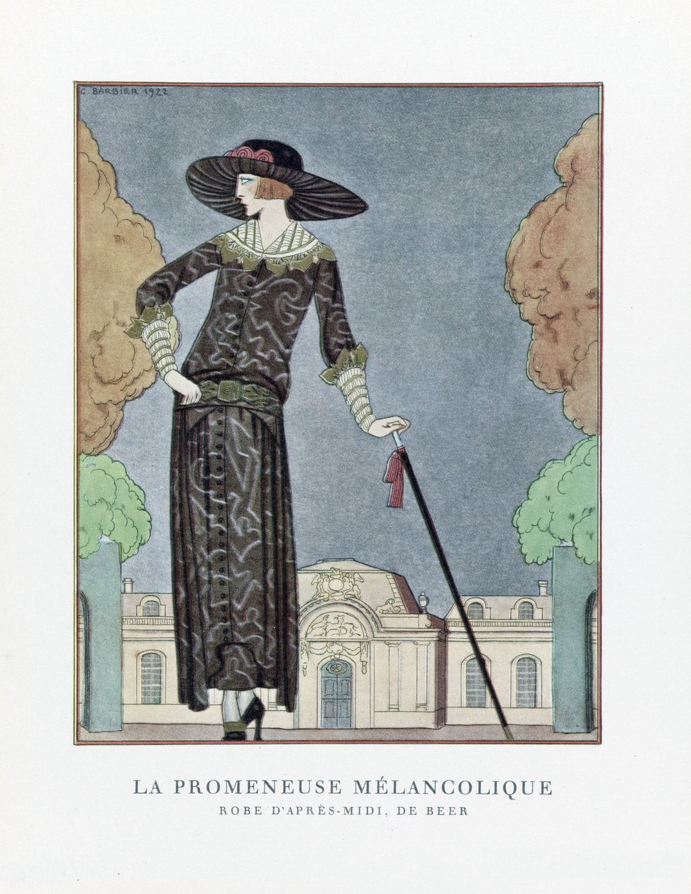 La Promeneuse Mélancolique, pub. 1922 - Georges Barbier