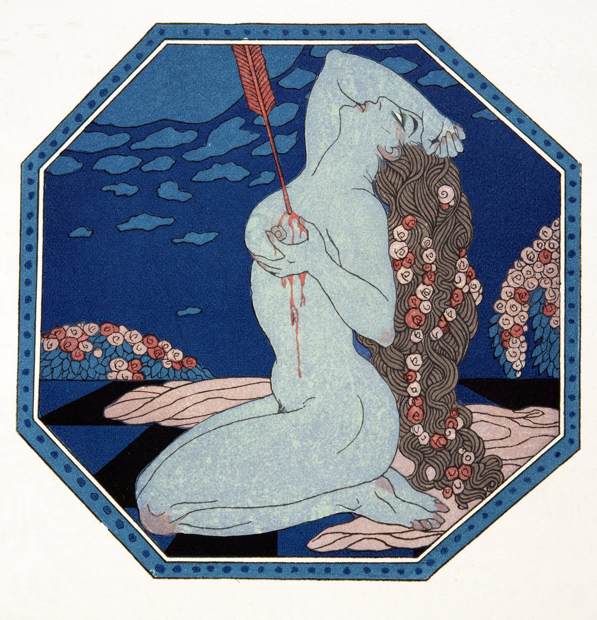 Le Deramantnier, illustration de Les Chansons de Bilitis, par Pierre Louys, pub. 1922 - Georges Barbier