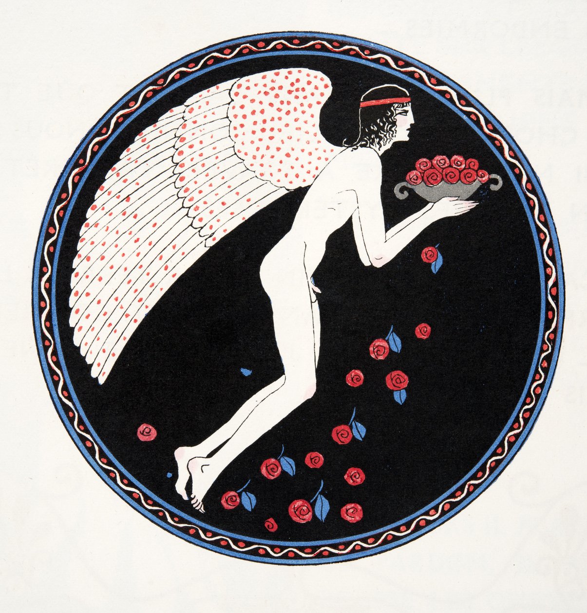 Roses dans la Nuit, illustration des Chansons de Bilitis, par Pierre Louÿs, pub. 1922 - Georges Barbier
