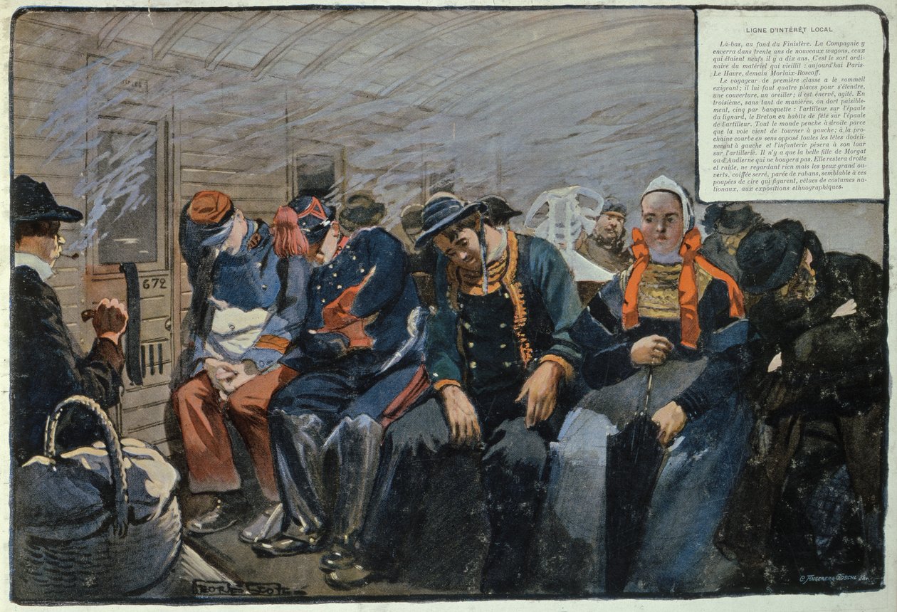 Un wagon de troisième classe en Bretagne, France - Georges Bertin Scott