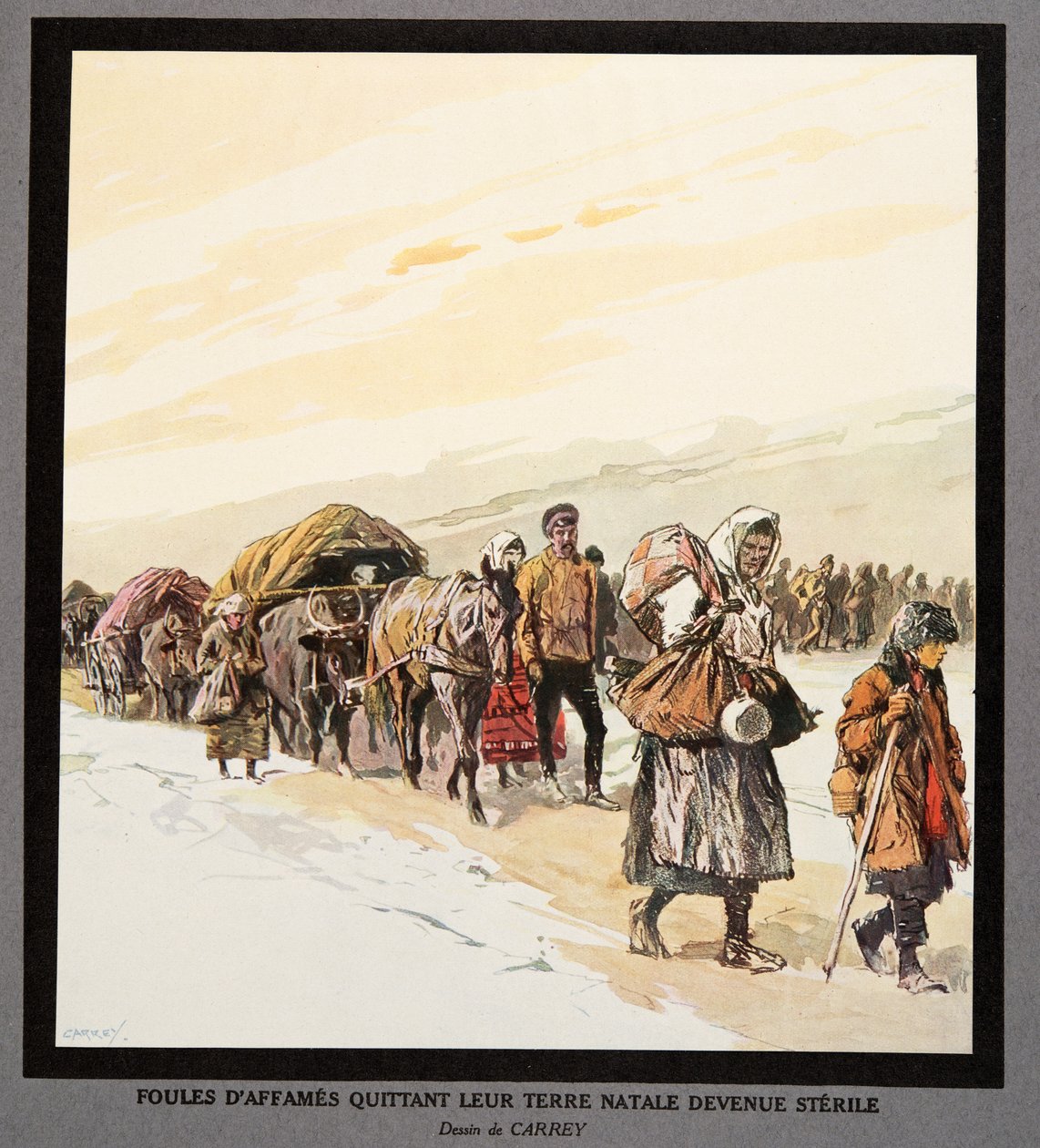 Exode de personnes affamées de leur patrie, de Histoire des Soviets, pub. 1922 - Georges Carrey