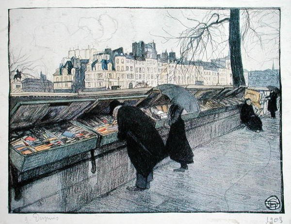 Bouquinistes le long de la rive gauche de la Seine près du Pont-Neuf, Paris - Georges Dupuis