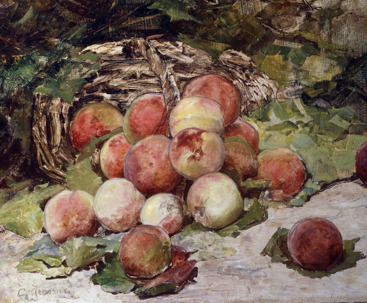 Peches. Peinture de Georges Jeannin (1841-1925) Collection privee. - Georges Jeannin