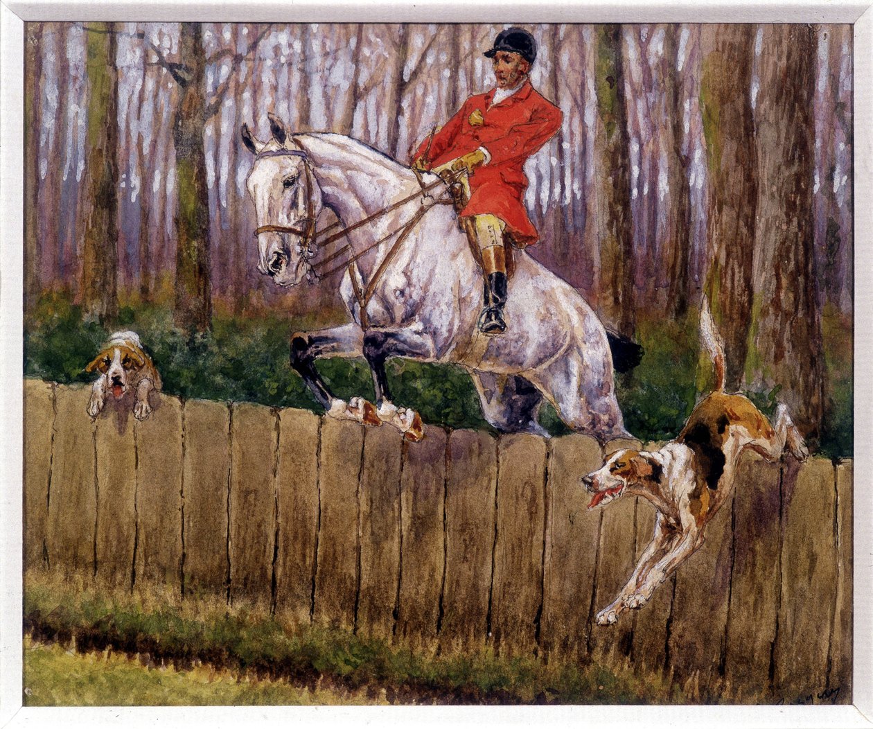Chasse - dessin de Georges La Roque, vers 1900 - Georges La Roque