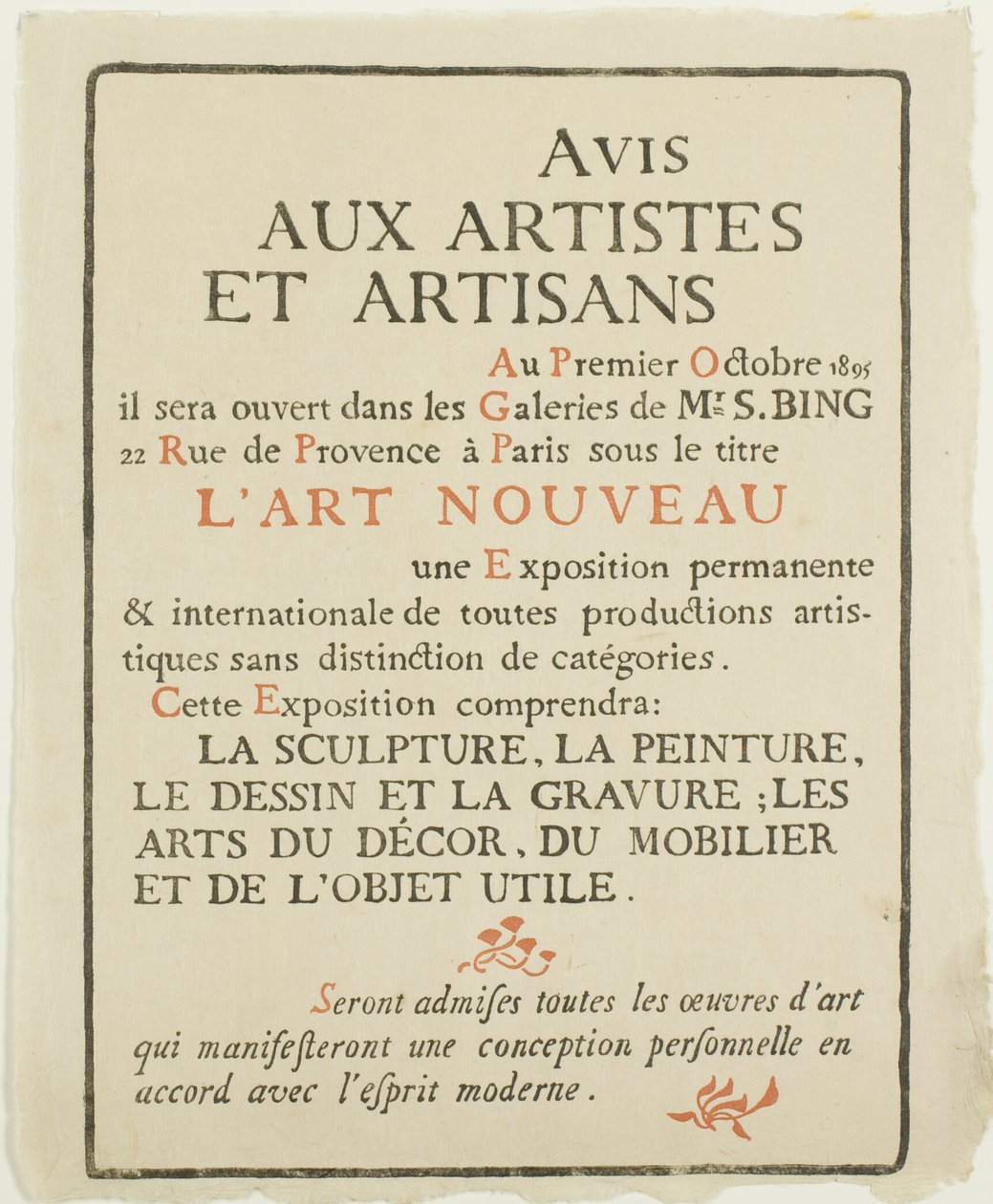 Avis aux Artistes et Artisans - Georges Lemmen