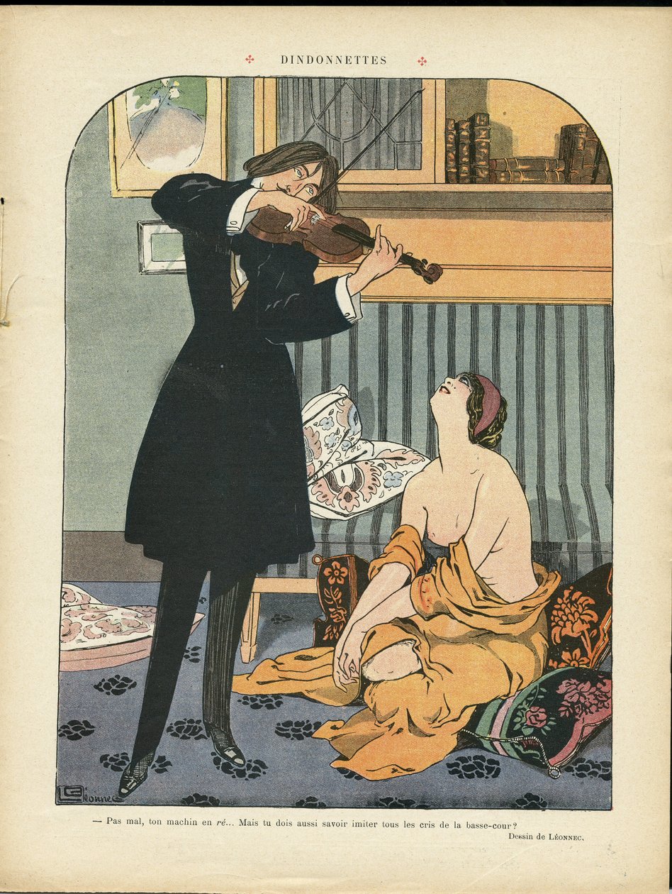 Illustration de Georges Leonnec (1881-1940) dans Le Rire, 21/09/12 - Turquie - Musique, Violon - Georges Leonnec