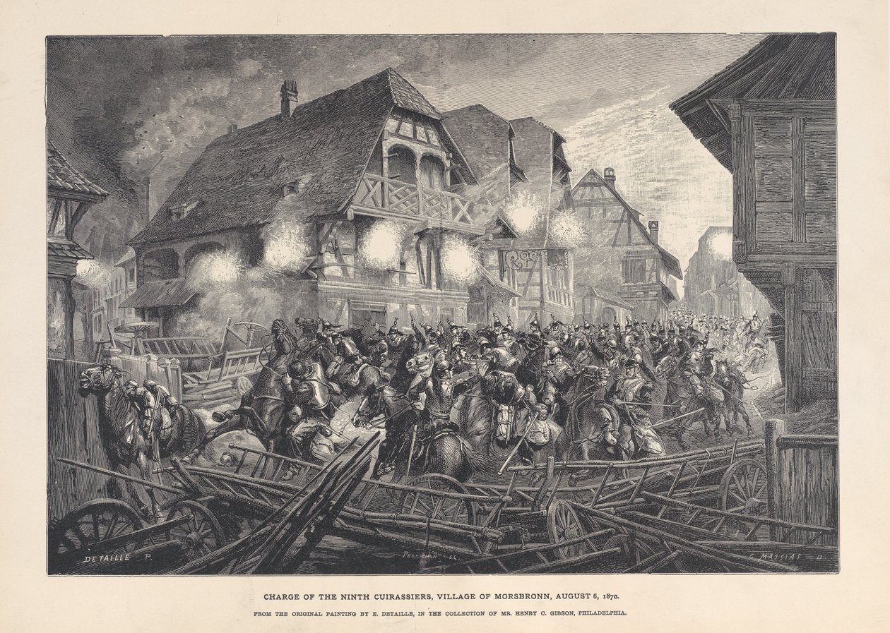 Charge des neuvièmes cuirassiers, Village de Morsbronn, 6 août 1870, 1874-1900 - Georges Léon Alfred Perrichon