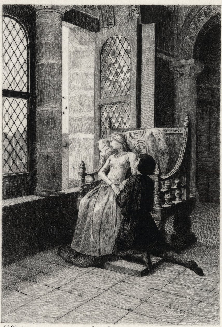 Illustration de Georges Antoine Rochegrosse pour « Les Burgraves » (première partie - scène III), drame historique de Victor Hugo - Georges Marie Rochegrosse