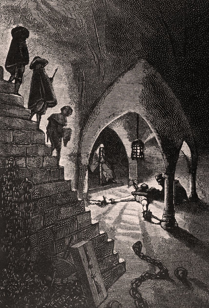 La Cave Pénale - illustration de L’Homme qui rit, 19ème siècle - Georges Marie Rochegrosse