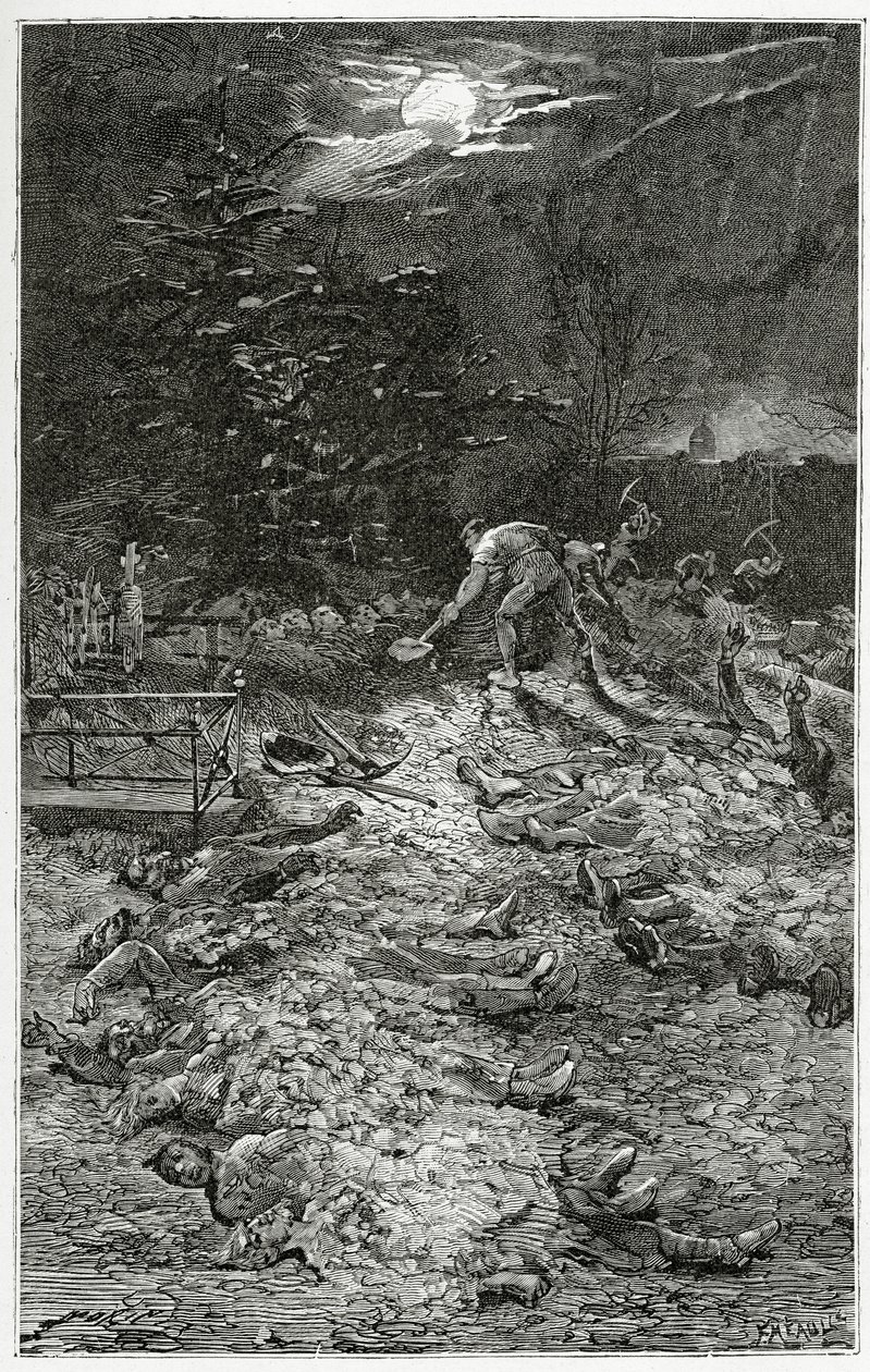 Cimetière de Montmartre - illustration de Napoléon le Petit, 19ème siècle - Georges Marie Rochegrosse