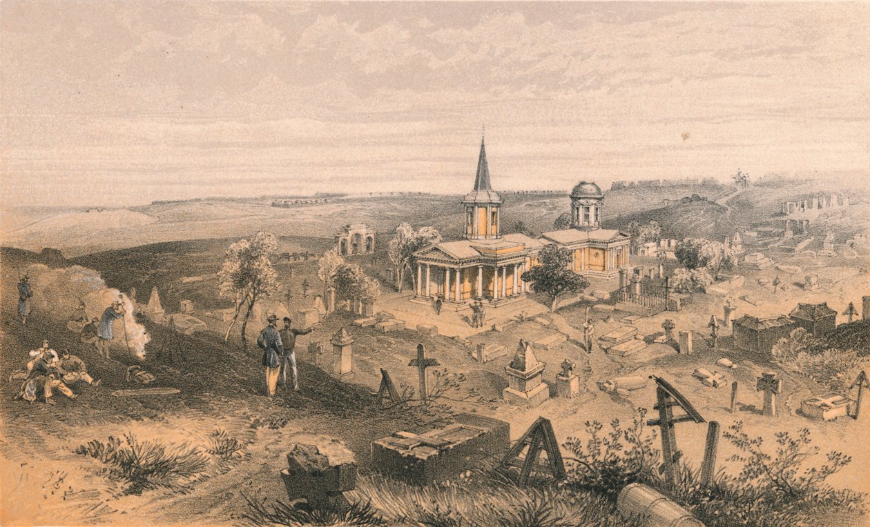 Cimetière de quarantaine et église avec batterie française n° 50, 1856 - Georges McCulloch