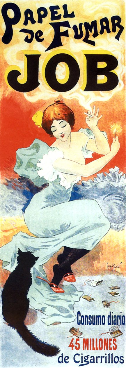 Affiche publicitaire pour le papier à cigarettes Job, en 1894 (affiche) - Georges Meunier