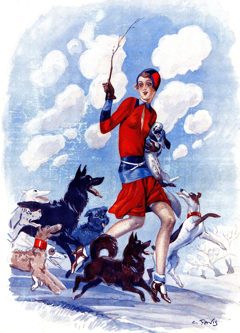 Coquin de printemps, la fille à sa maman en danger - illustration de la Vie Parisienne - Georges Pavis