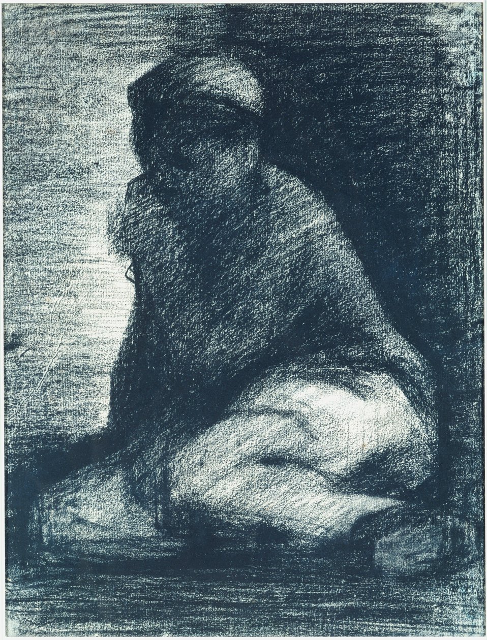 Jeune homme accroupi, vers 1882 - Georges Pierre Seurat