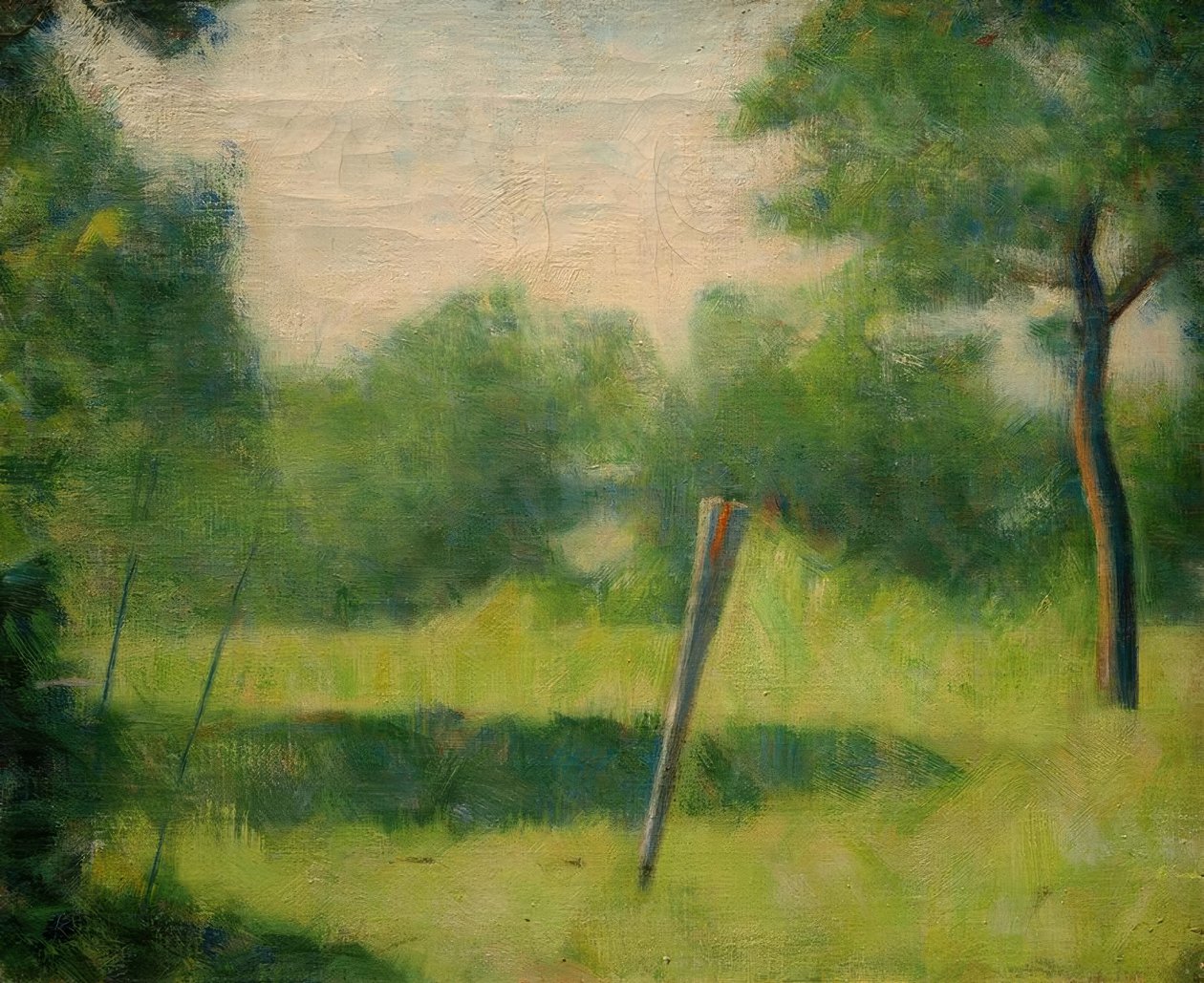 Paysage au piquet - Georges Seurat