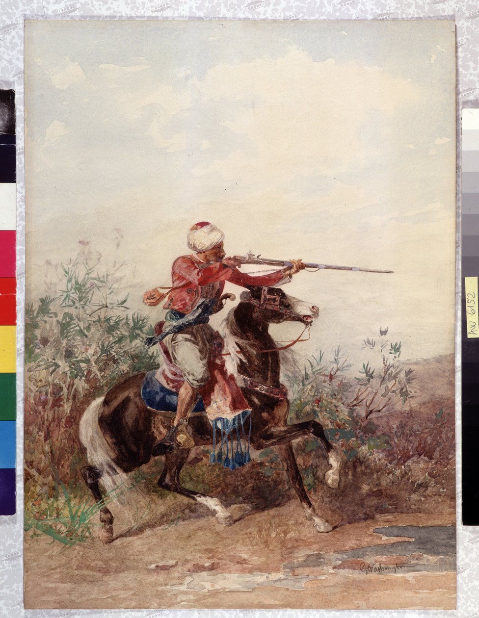 Orientalisme : Cavalier tirant un cheval - Georges Washington