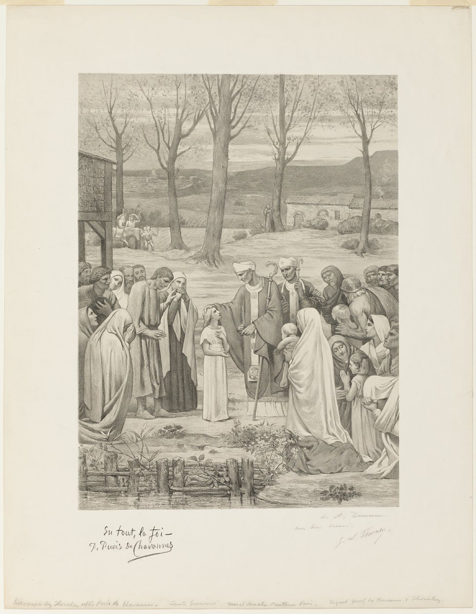 Vie pastorale de sainte Geneviève (panneau central) - Georges William Thornley