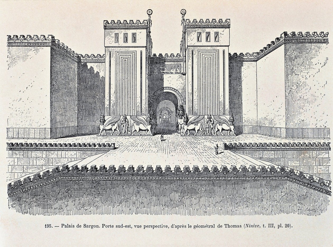Reconstruction de la porte sud-est du Palais de Sargon à Dur-Sharrukin, aujourd