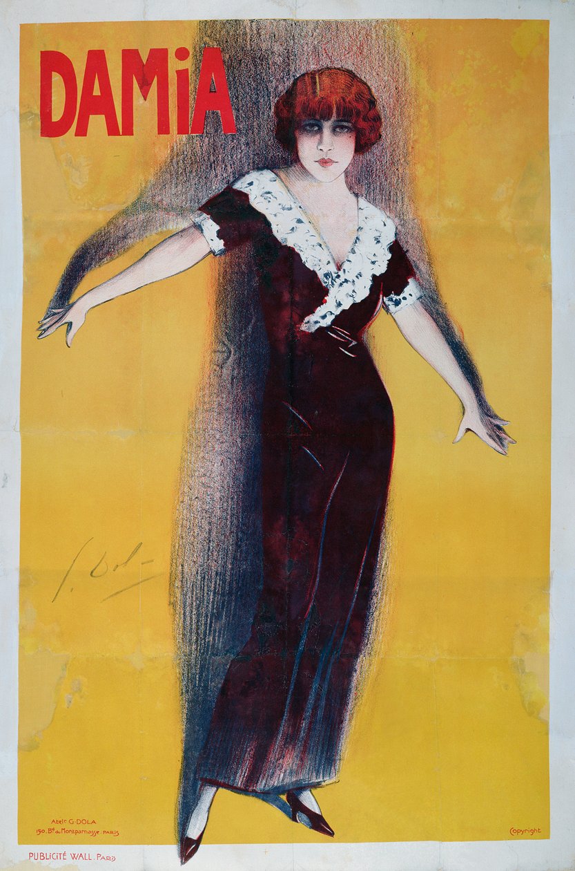 Affiche publicitaire pour Damia (1889-1978) - Georges pseudonym of Edmond Vernier Dola