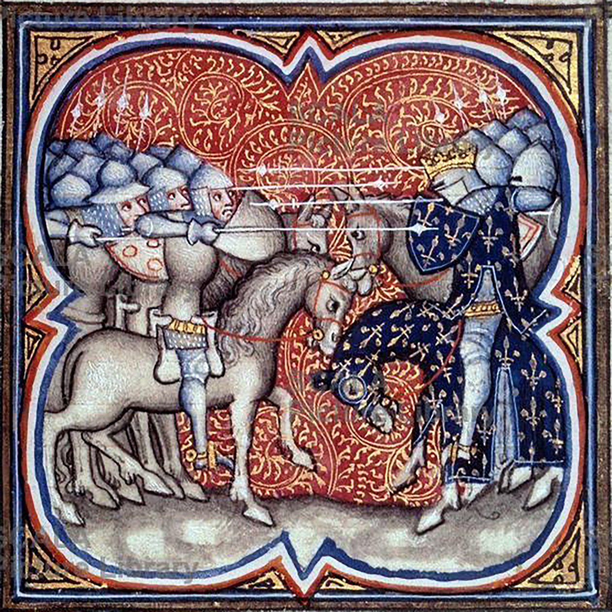 Charles Martel combattant les Sarrasins à Tours-Poitiers en 732, Grandes Chroniques de France (27408010460) - Georgia Levan Ramishvili from Tbilisi