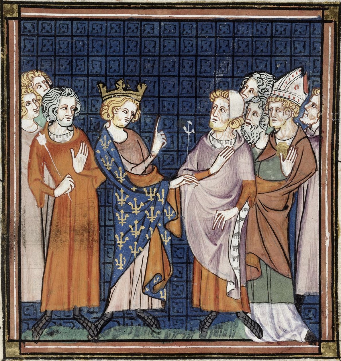 Conseil de Reims, Grandes chroniques de France, Royal 16 G VI f.258, c. 1332-1350 (22093699984) - Georgia Levan Ramishvili from Tbilisi