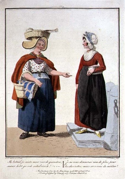 Vendeurs de poissons, gravé par L. Portman - Georgius Jacobus Johannes van (after) Os