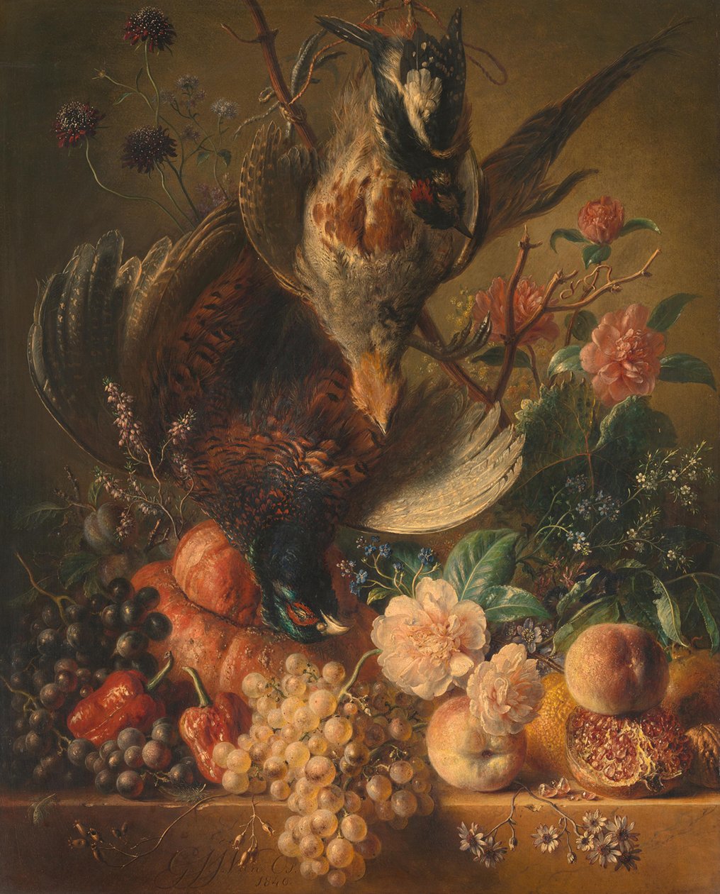Fleurs et volaille - Georgius Jacobus Johannes van Os