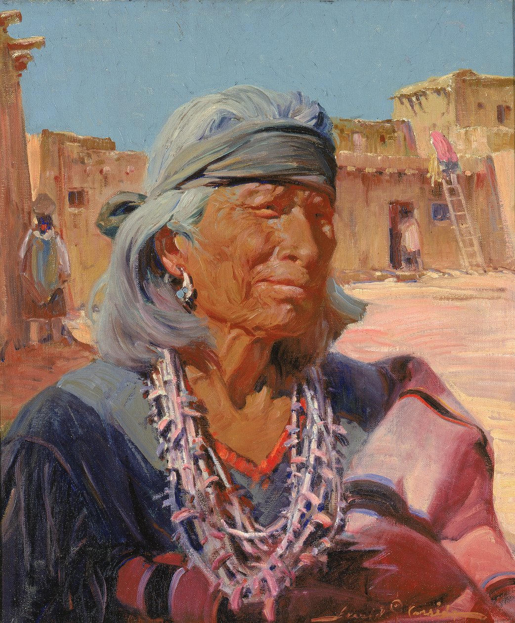 Vieil homme de Zuni, grand prêtre Cacique, 1924 - Gerald Cassidy