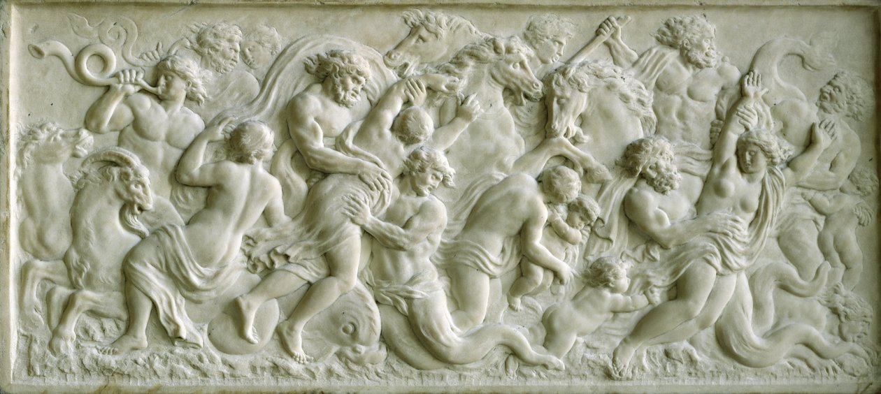 Relief représentant des néréides emportées par des tritons - Gerard van Opstal
